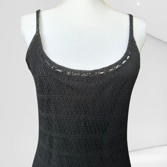 Rugby 2004 Black Lace Dress Ralph Lauren Medium 100% Linen with Silk - Picture 3 of 8